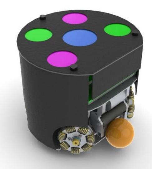 Fig. 1. Render of the previous (pre-2012) shield design. The side is attached to the top with a fragile bead of epoxy which is prone to failure.