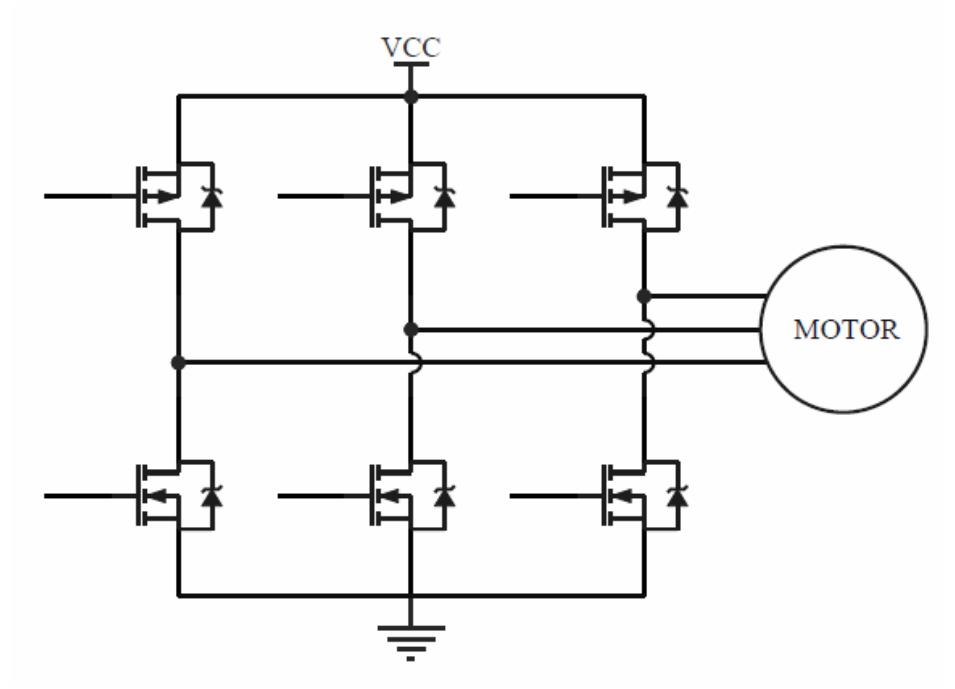 Fig. 2. Three phase converter in complementary configuration