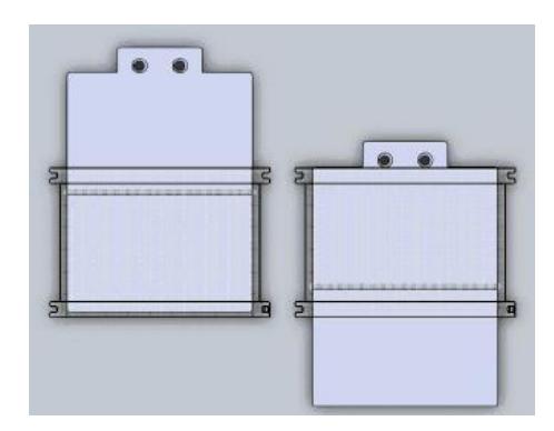 Fig. 2: Kicker solenoid at the beginning of the stroke (left) and end of the stroke (right)