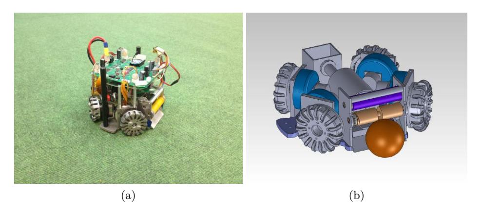 (a) BRocks robot, (b) Technical drawing of BRocks robots.