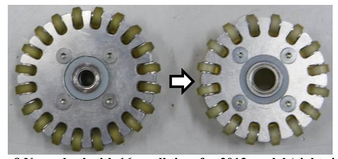 Fig. 8 New wheel with 16 small tires for 2013 model (right side)
