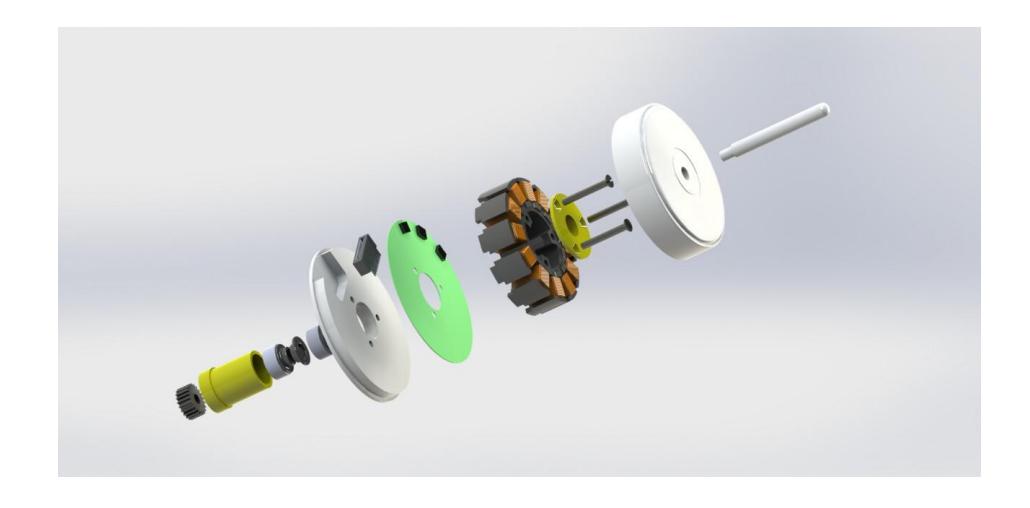 Parsian modified Maxon EC45 motor disassembled