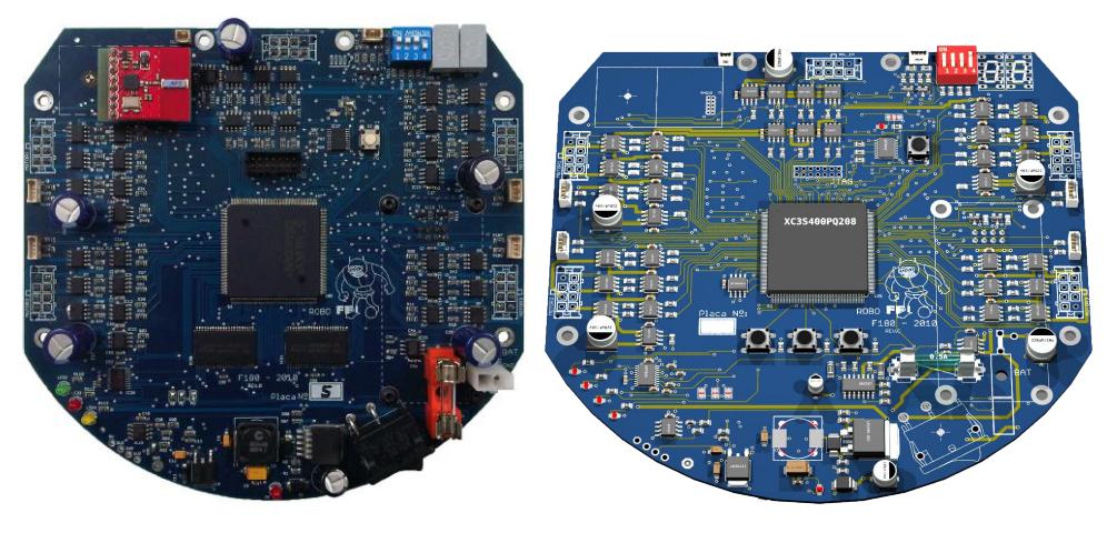 Current Main board, and 3D model of the its next version
