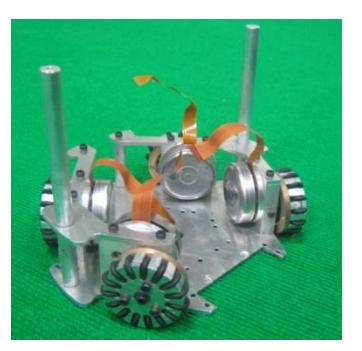 Robot's chassis with wheels and motors