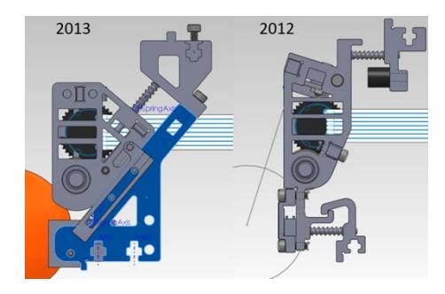 Fig. 2: Comparison of the 2013 and 2012 Dribbler Designs