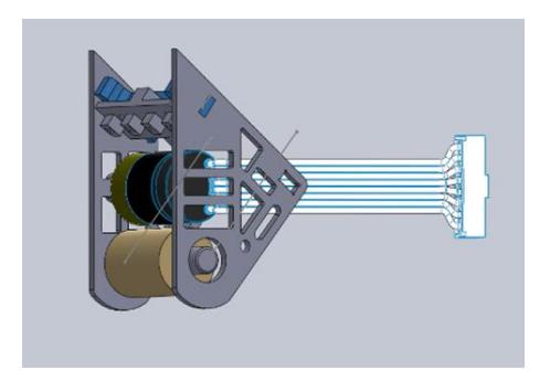 Fig. 3: Lateral Position Sensor Configuration on the Dribbler