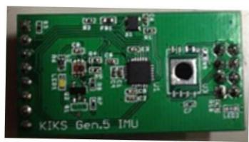 Fig. 5 New IMU circuit (left) and it mounted on FPGA (right)