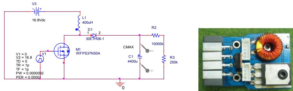DC to DC converter simulated in OrCAD