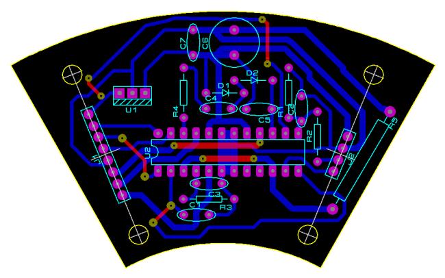 PCB design of the motor controller.