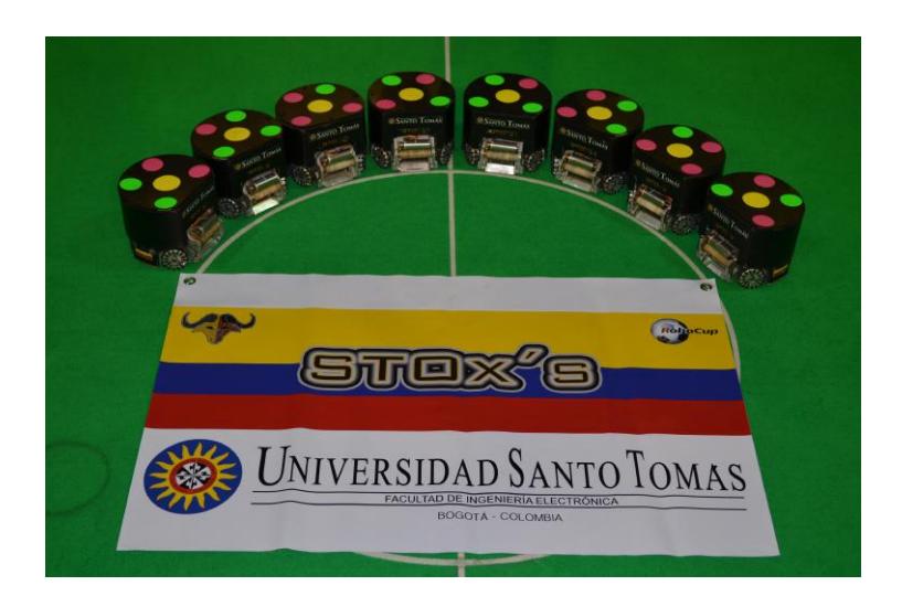 Fig. 13. Picture of the robotic members of the STOx's team in RoboCup 2013