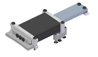 Fig. 5. Model of the STOx's flat kicker (left). Model of the chip kicker (right).