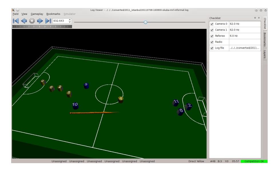 Fig. 4. Main interface showing log playback.