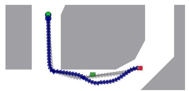 Fig. 8. Fast reaction of proposed planner when encountered a new obstacle