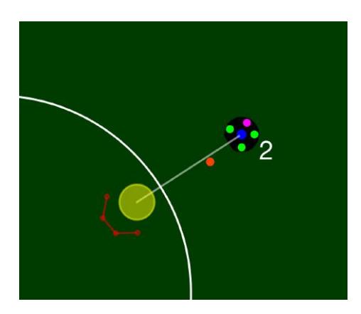 Robot hunting a ball rolling away from it