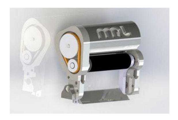 Fig. 19. New dribbling system of the MRL robot
