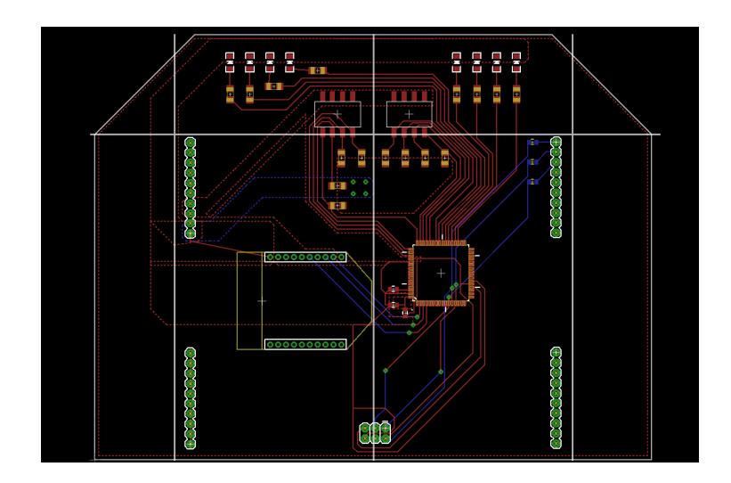 Fig. 4. Board layout to interface with an Xbee radio.