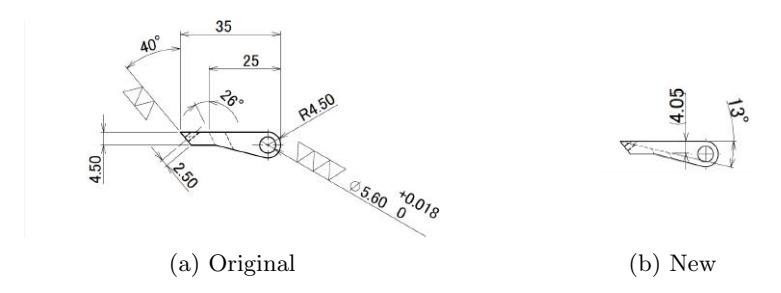 Laterally projected drawing of the chip-kick board