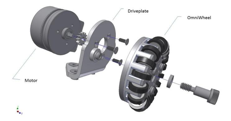 Fig. 1. Exploded view of the front-left Drivetrain assembly