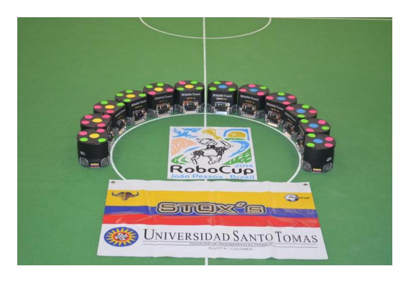 Fig. 9. Picture of the robotic members of the STOx's team in RoboCup 2014