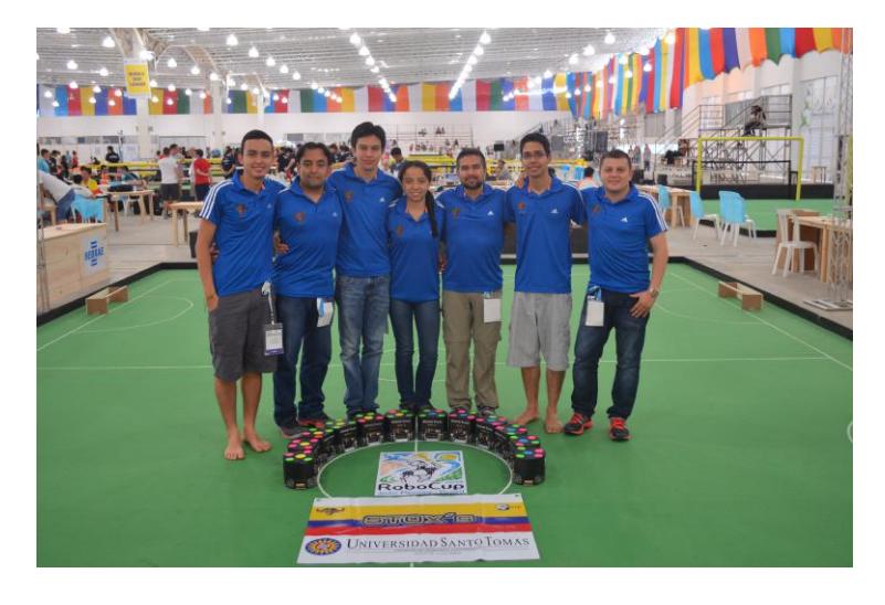 Fig. 10. Picture of all members of the STOx's team in RoboCup 2014