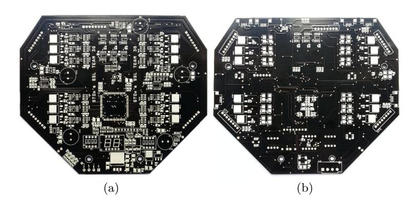 Fig. 2. (a) New mainboard's top view. (b)New mainboard's bottom view