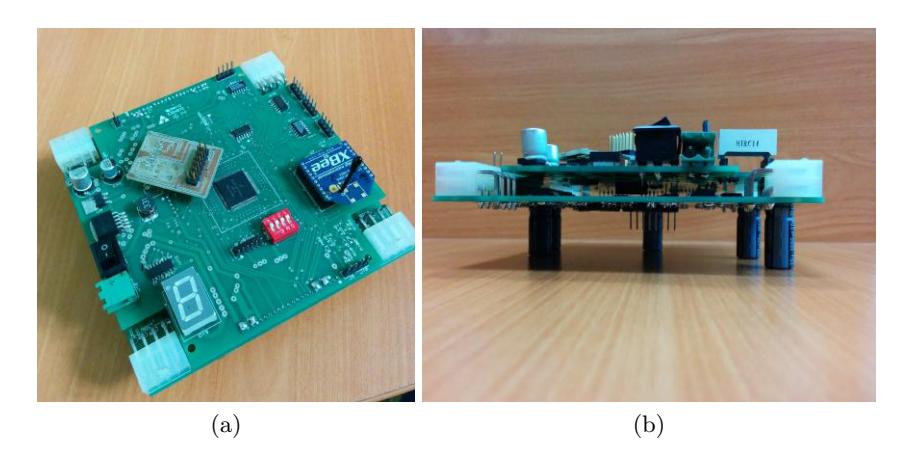 (a) Top view of new circuit, (b) Front view of new circuit