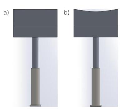Fig. 2. Old a) and new b) flat_kick_plunger assembly