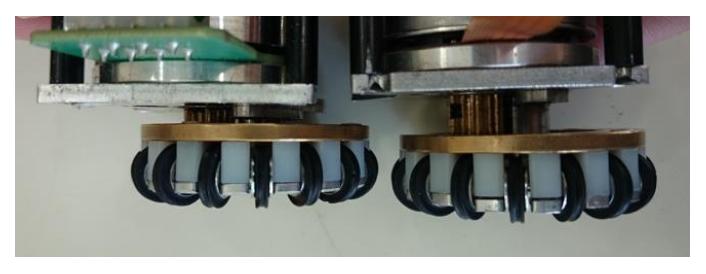 Fig. 2. Thinner motor unit (Left one is newer)