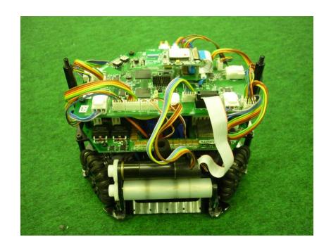 Current robot (developed in 2012) (Left: without the cover, Right: with the cover)