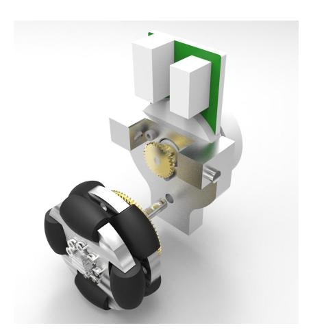 (a) Seperate Wheel Module (b) Module Connected into the Robot