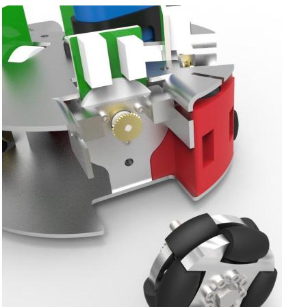 (a) Seperate Wheel Module (b) Module Connected into the Robot