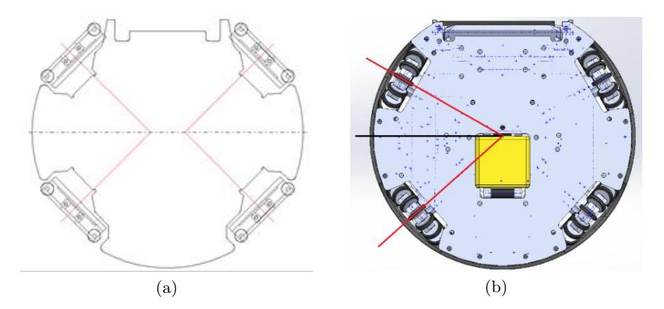 Fig. 11. Configuration of wheel, (a)previous and (b)present design