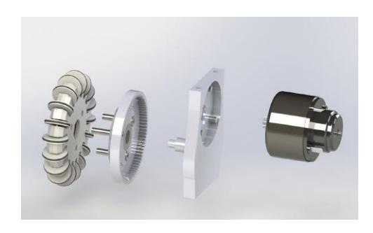 Fig. 6. Image showing an exploded view of the transmission system, where it is better to see his details.