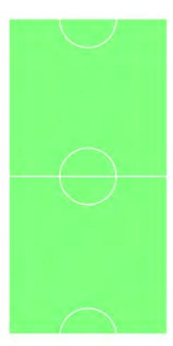 Fig. 7 (a) RoboCup field layout referenced in subsequent graphs.