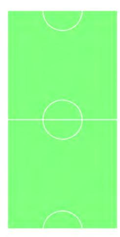 Fig. 8 (a) RoboCup field layout referenced in subsequent graphs.