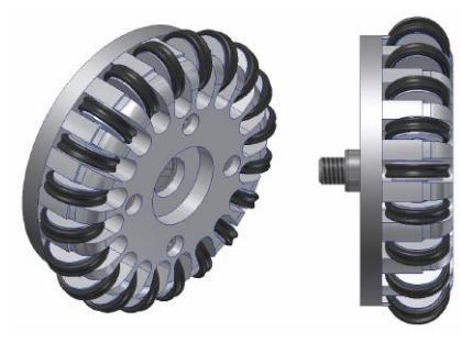 (b) Updated version of the cover plate. Sub-wheels are completely covered to prevent direct impacts.