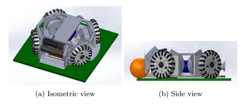 Fig. 1: A rendering of the mechanical design of the UMass MinuteBots.