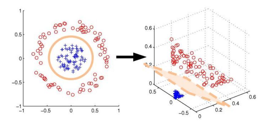 Fig. 8. Classification by higher order mapping