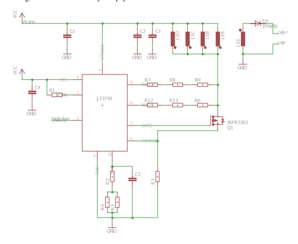 Figure 2: Schematics of capacitor charger Circuit