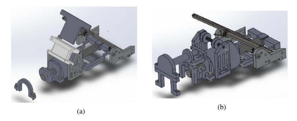 Current (a) and New Chipper (b) and Kicker Mechanisms