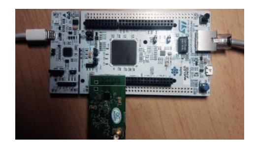 Fig. 13. Demo Base Station using STM32F767 Nucleo-144 Development Board