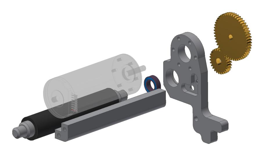 Our new dribbler assembly showing the dribbler roll, L-shaped spacer and one dribbler panel