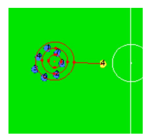 Radius increase rate: 2*robot's radius Angular distance between points: π/2