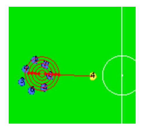 Radius increase rate: robot's radius Angular distance between points: π