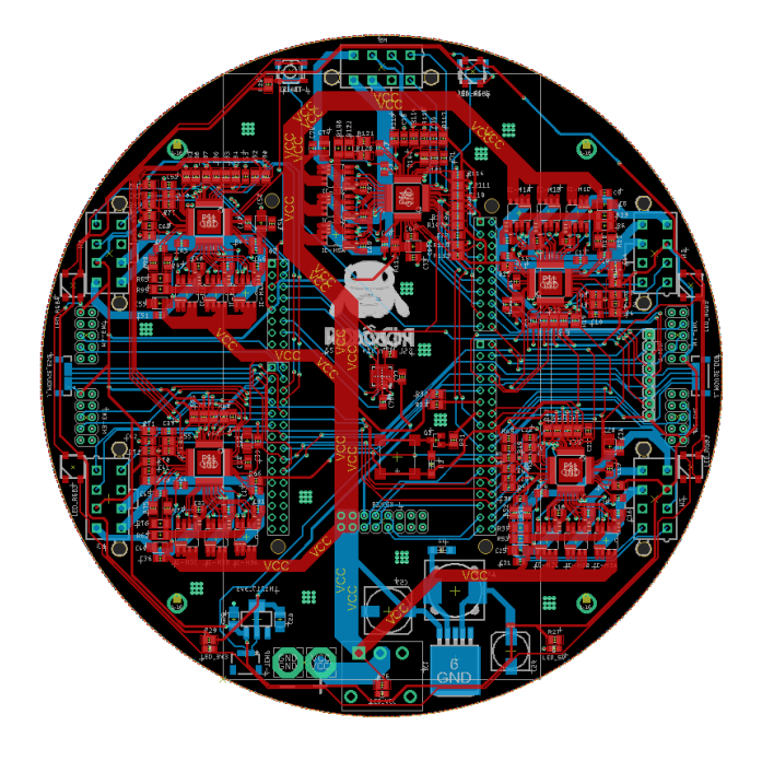 Main board designed in Autodesk Eagle software