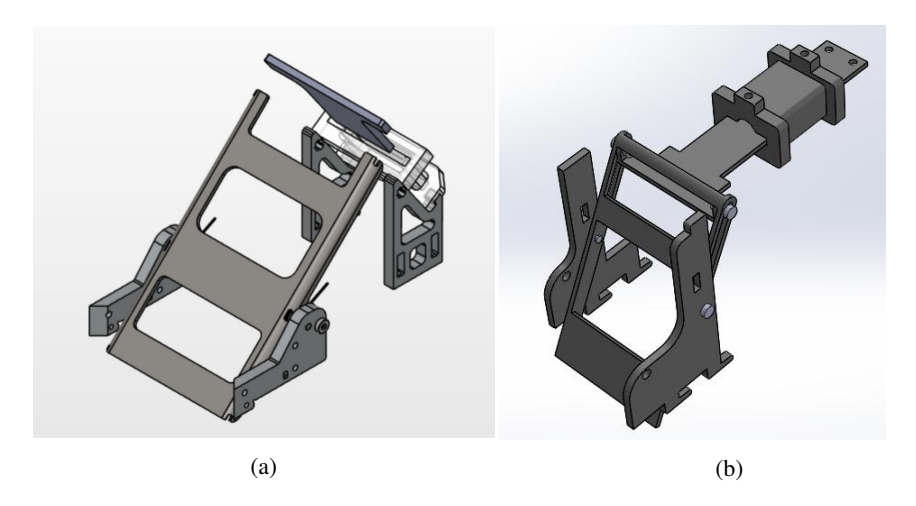Fig. 2.4: Current chipper design (a) and new chipper design (b)