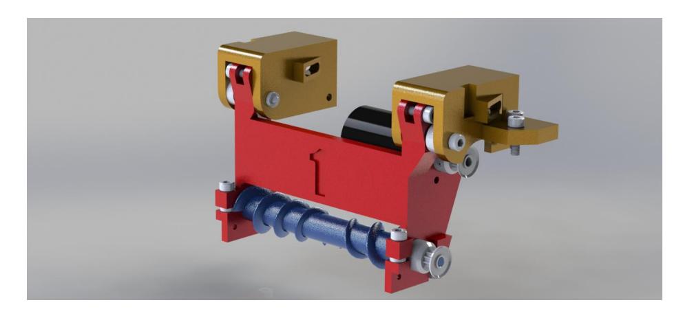 Fig. 5. Rendering of the new dribbler system.