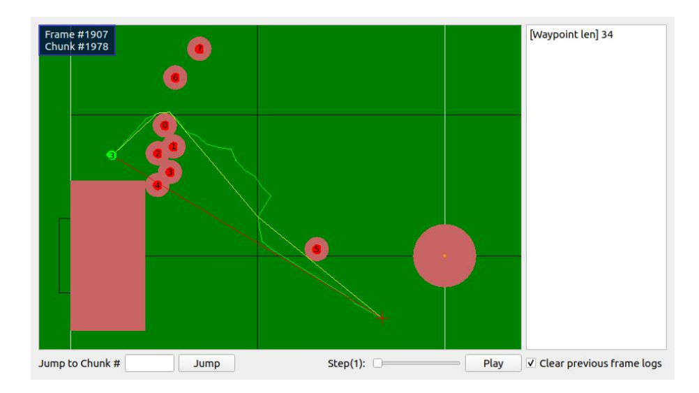 A demonstration of the ERRT path plan in the graphical visualizer.