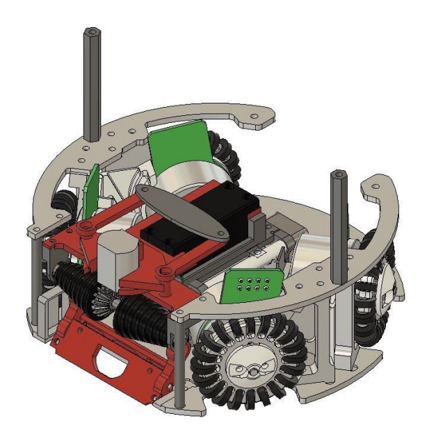 3D CAD concept image of new dribbler with parallel link mechanism.