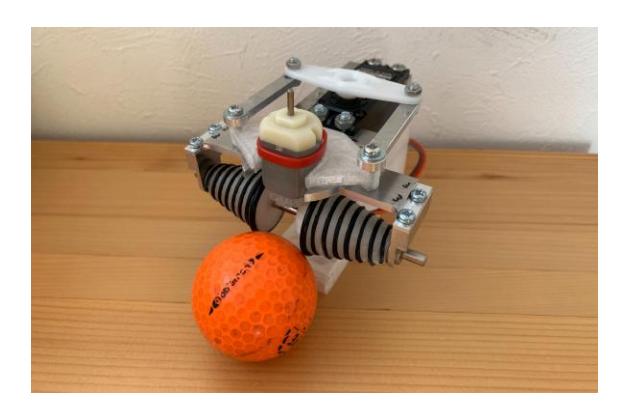 Experimental prototype dribbler for the test.
